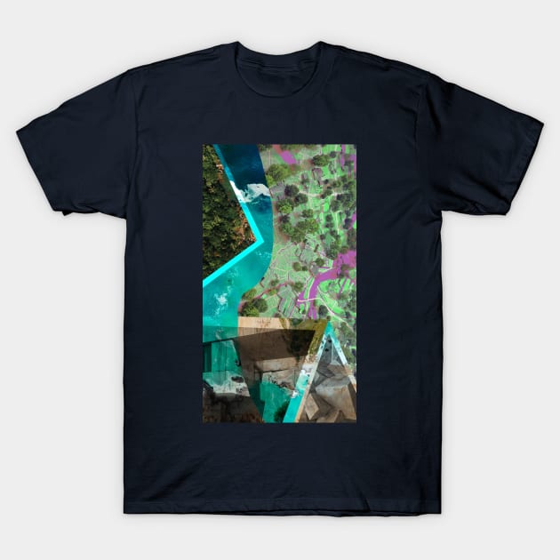 disaster city in wetland architectural collage T-Shirt by jorge_lebeau